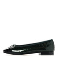 Patent Crocodile Embossed Ballerina Flats 37.5 Dark Green Black