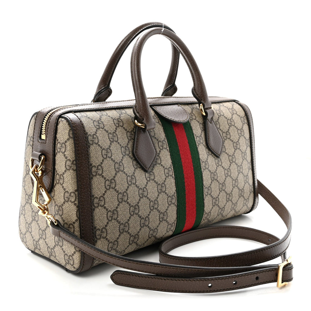 GG Supreme Monogram Web Medium Ophidia Boston Brown