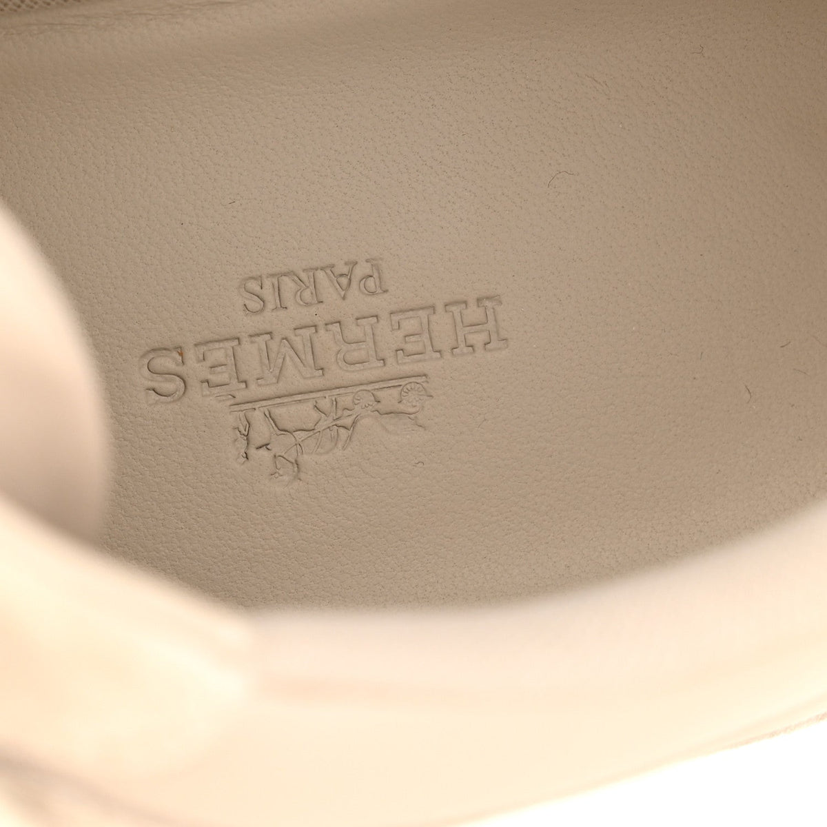 Calfskin Suede Goatskin Loop Sneakers 37 Beige Galet