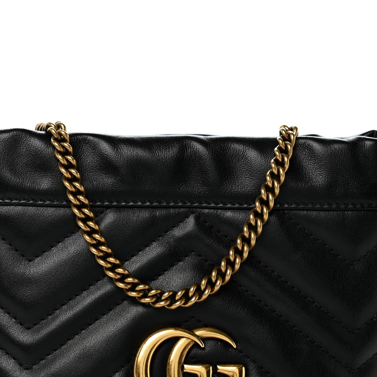 Calfskin Matelasse Mini GG Marmont 2.0 Bucket Bag Black