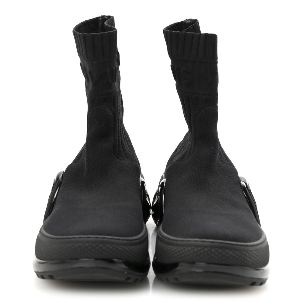Stretch Textile Patent LV Archlight Sneaker Boots 35 Black