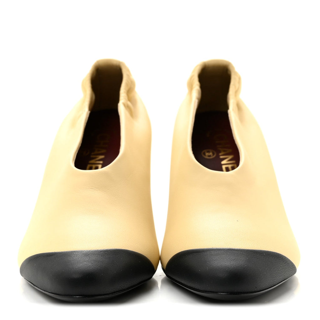 Lambskin Pumps 37 Light Beige Black