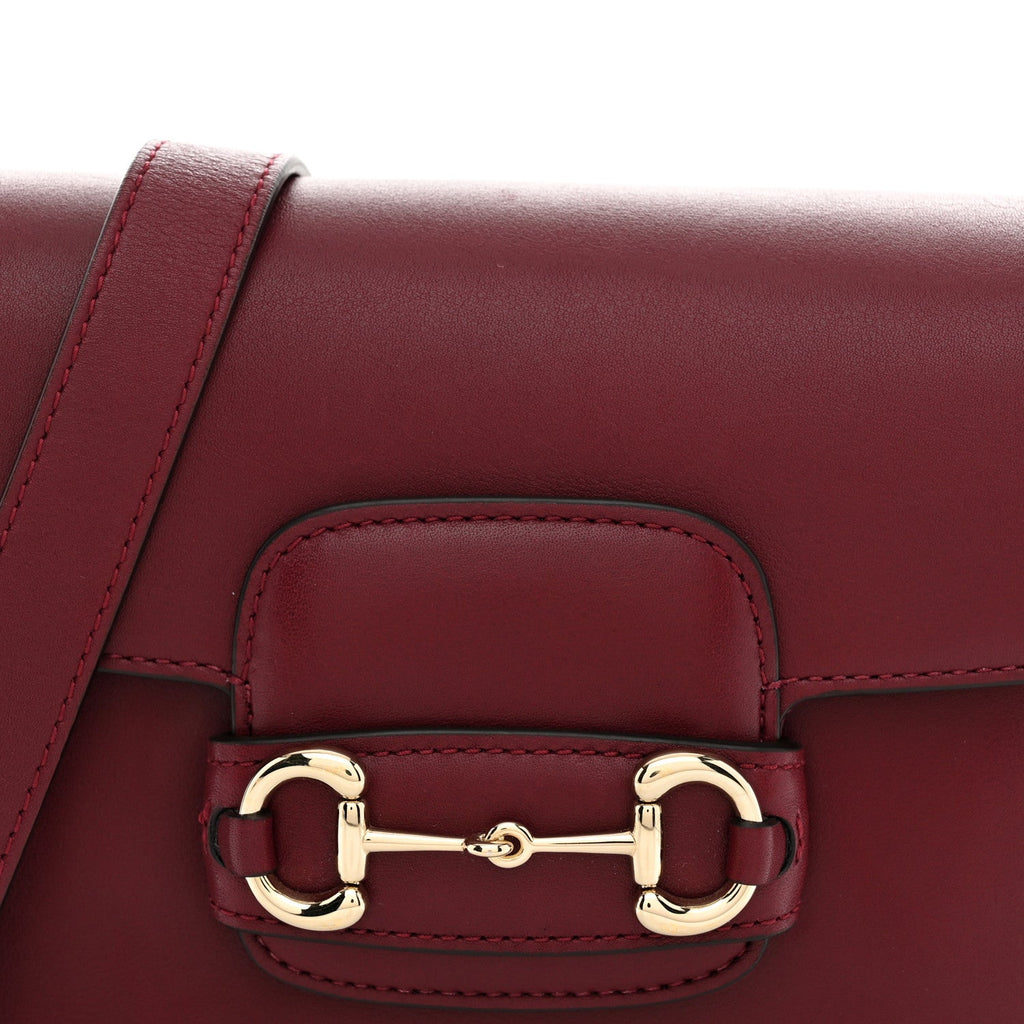 Arabella Calfskin Horsebit 1955 Shoulder Bag Rosso Ancora
