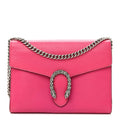 Dollar Calfskin Crystal Mini Dionysus Chain Wallet Box Pink