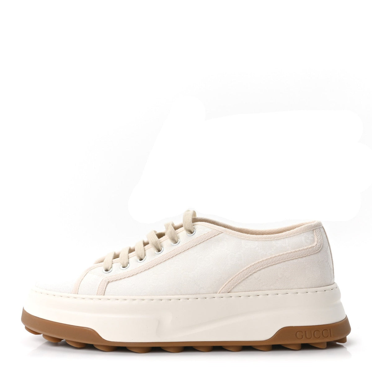 GG Monogram Mens 1977 Tennis Platform 52mm Sneakers 11 Great White Mystic White