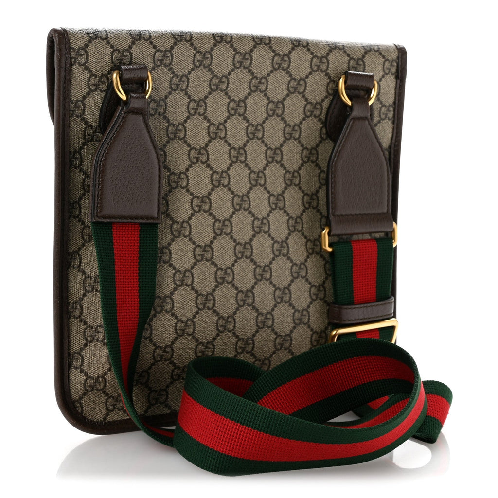 GG Supreme Monogram Web Medium Neo Vintage Flap Messenger Bag Beige New Acero
