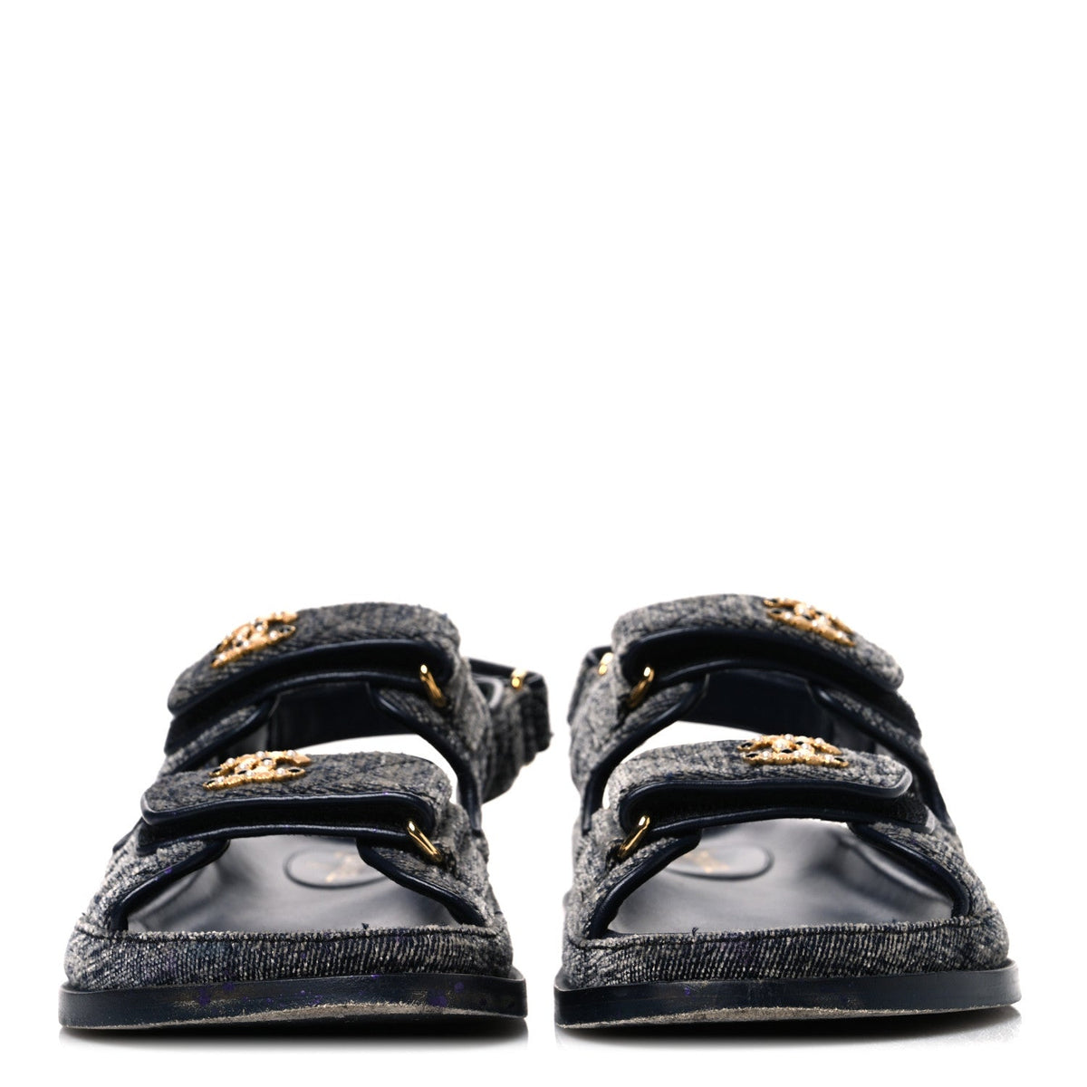 Velvet Velcro Dad Sandals 36 Grey