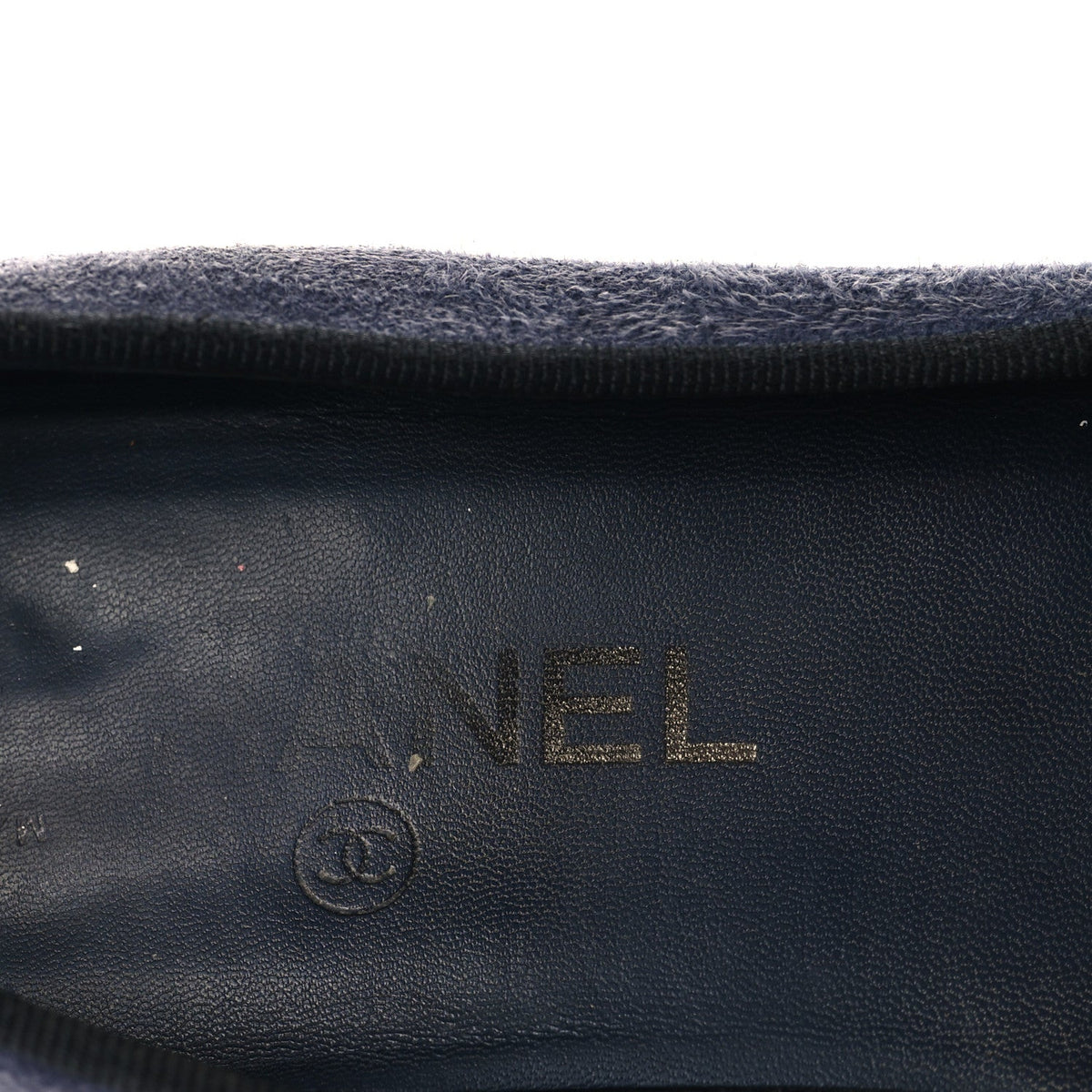 Suede Cap Toe CC Ballerina Flats 38.5 Blue Black