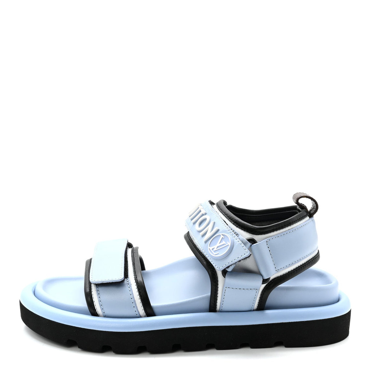 Calfskin Pool Pillow Flat Comfort Sandals 36 Blue