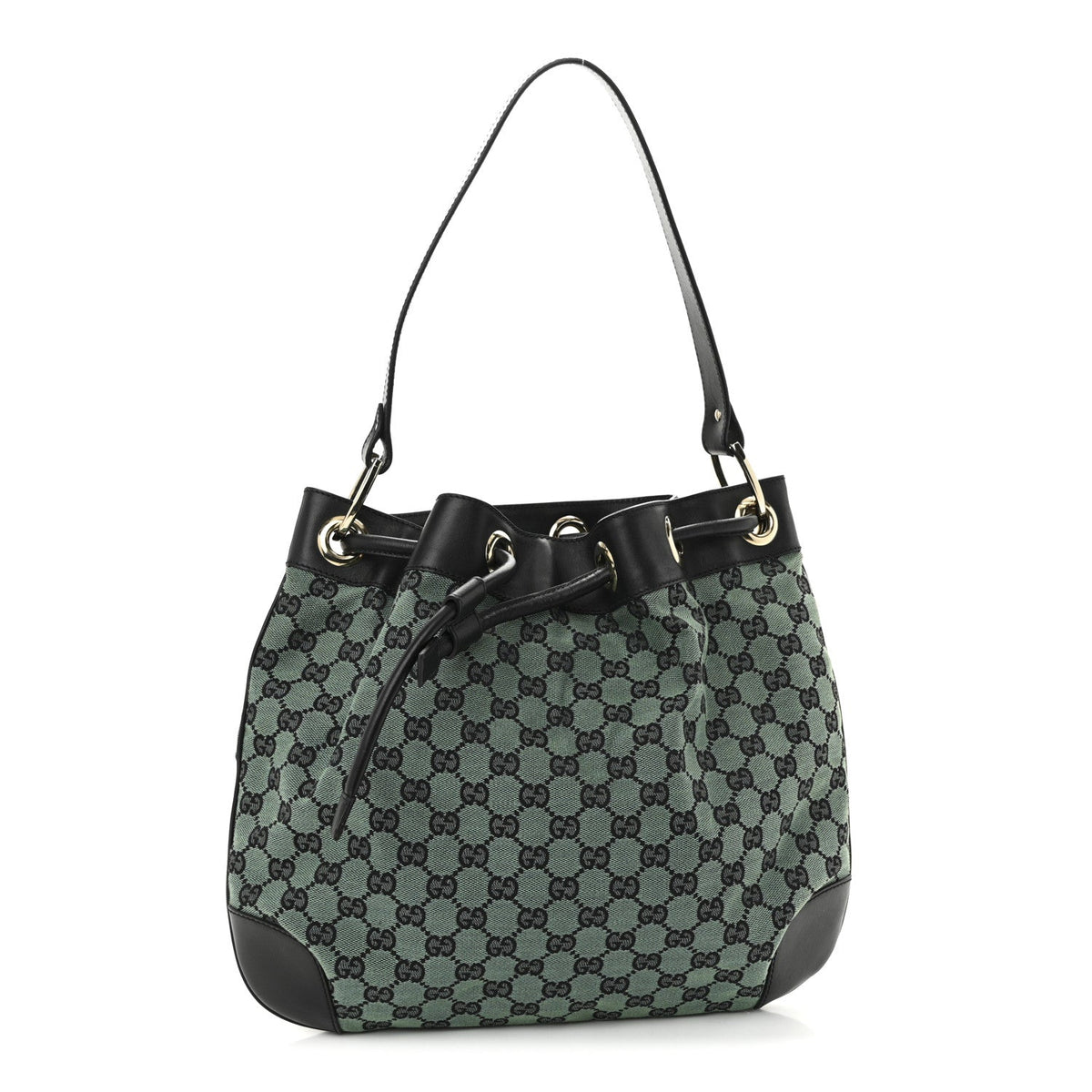 Monogram Drawstring Shoulder Bag Green