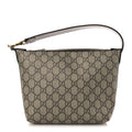GG Supreme Monogram Textured Calfskin Web Super Mini Ophidia Shoulder Bag Beige Ebony New Acero