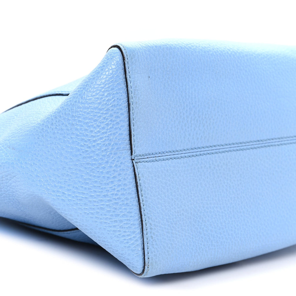Dollar Calfskin Small Swing Tote Mineral Blue