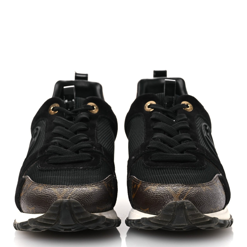 Suede Monogram Run Away Sneakers 36.5 Black
