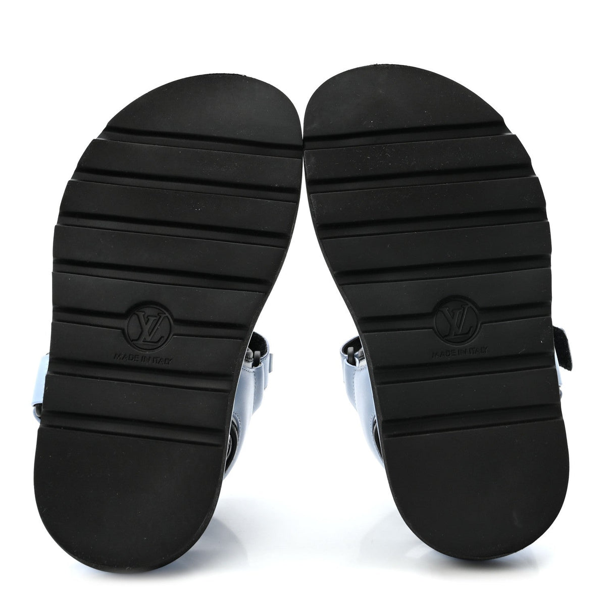 Calfskin Pool Pillow Flat Comfort Sandals 36 Blue