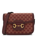 Monogram Textured Dollar Calfskin Horsebit 1955 Shoulder Bag Sahara Rubino Chardonnay
