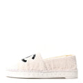 Tweed Grosgrain Patent CC Espadrilles 35 White Black