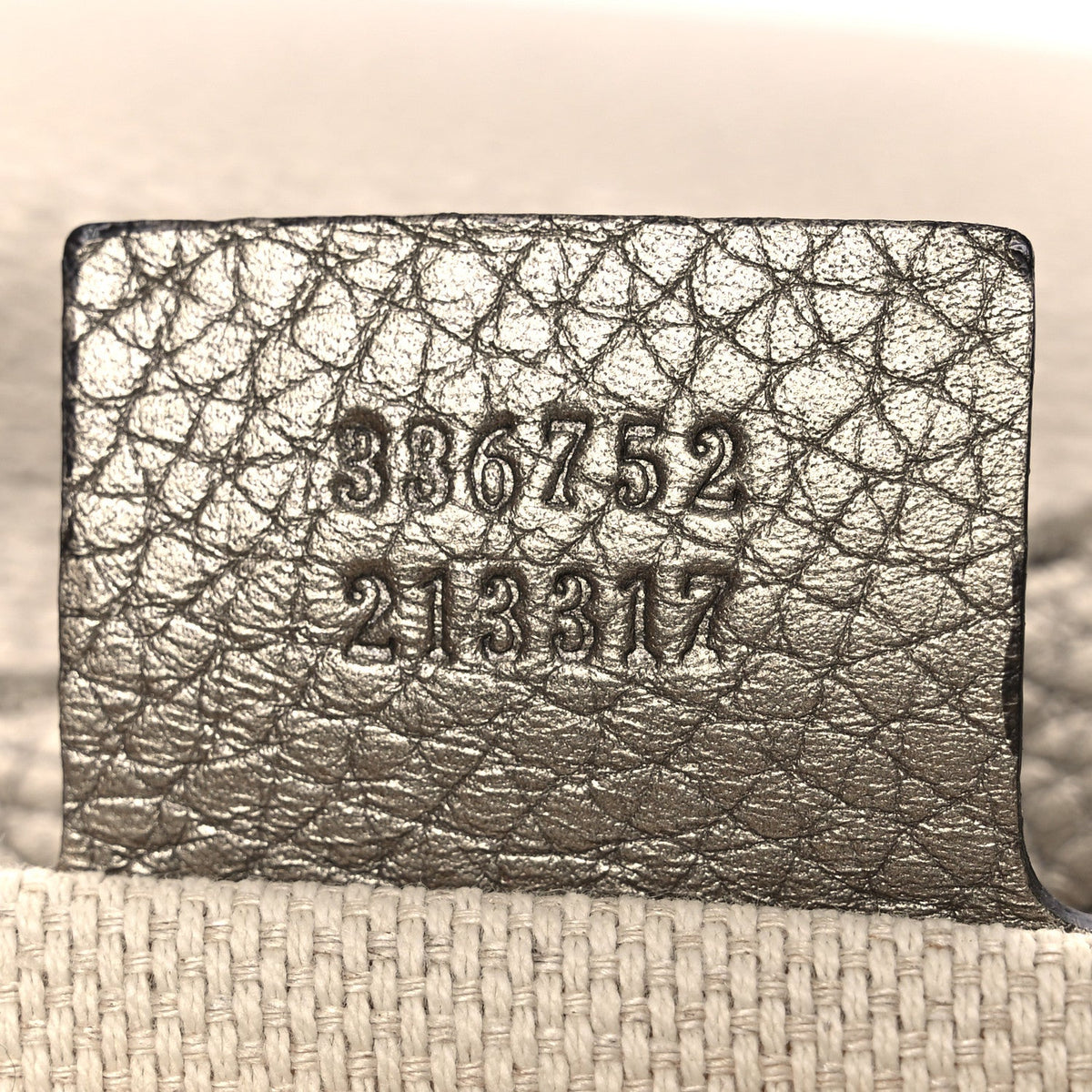 Metallic Pebbled Calfskin Medium Soho Flap Crossbody Golden Beige
