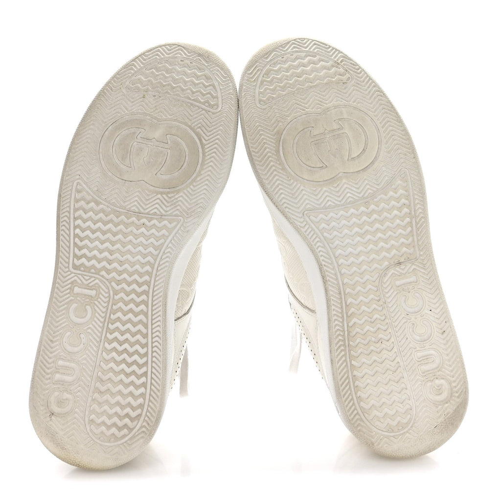 Calfskin GG Tennis Embossed Perforated Mens Interlocking G 55mm Sneakers 9.5 Great White