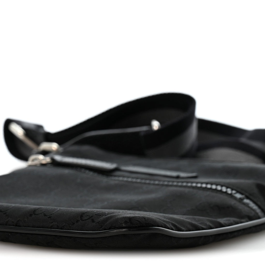 Nylon Monogram Mini Flat Messenger Bag Black