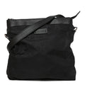 Nylon Monogram Dollar Calfskin Flat Messenger Bag Black