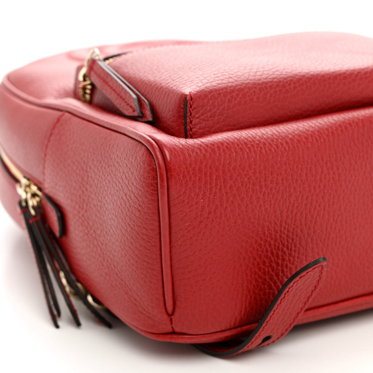 Pebbled Calfskin Soho Chain Backpack Hibiscus Red