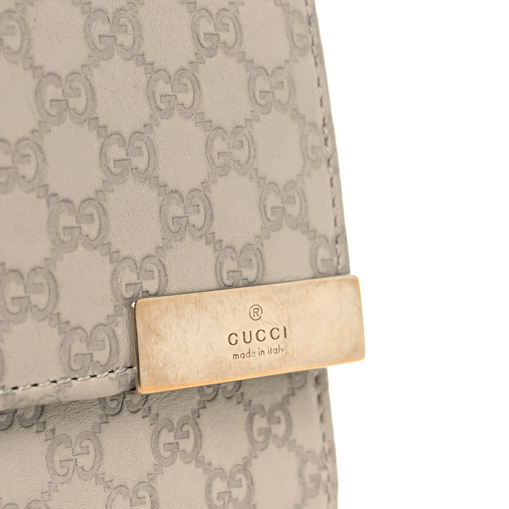 Soft Microguccissima Dice Chain Wallet Beige
