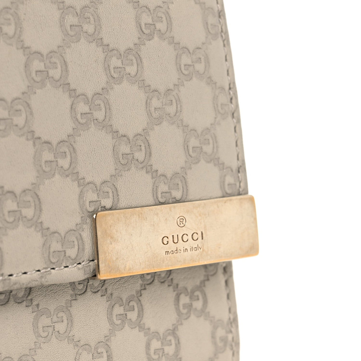 Soft Microguccissima Dice Chain Wallet Beige