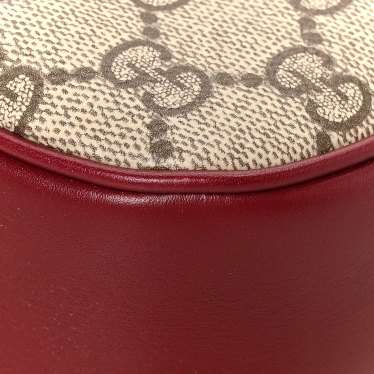 GG Supreme Monogram Horsebit 1955 Soft Small Shoulder Bag Beige Ebony Rosso Ancora