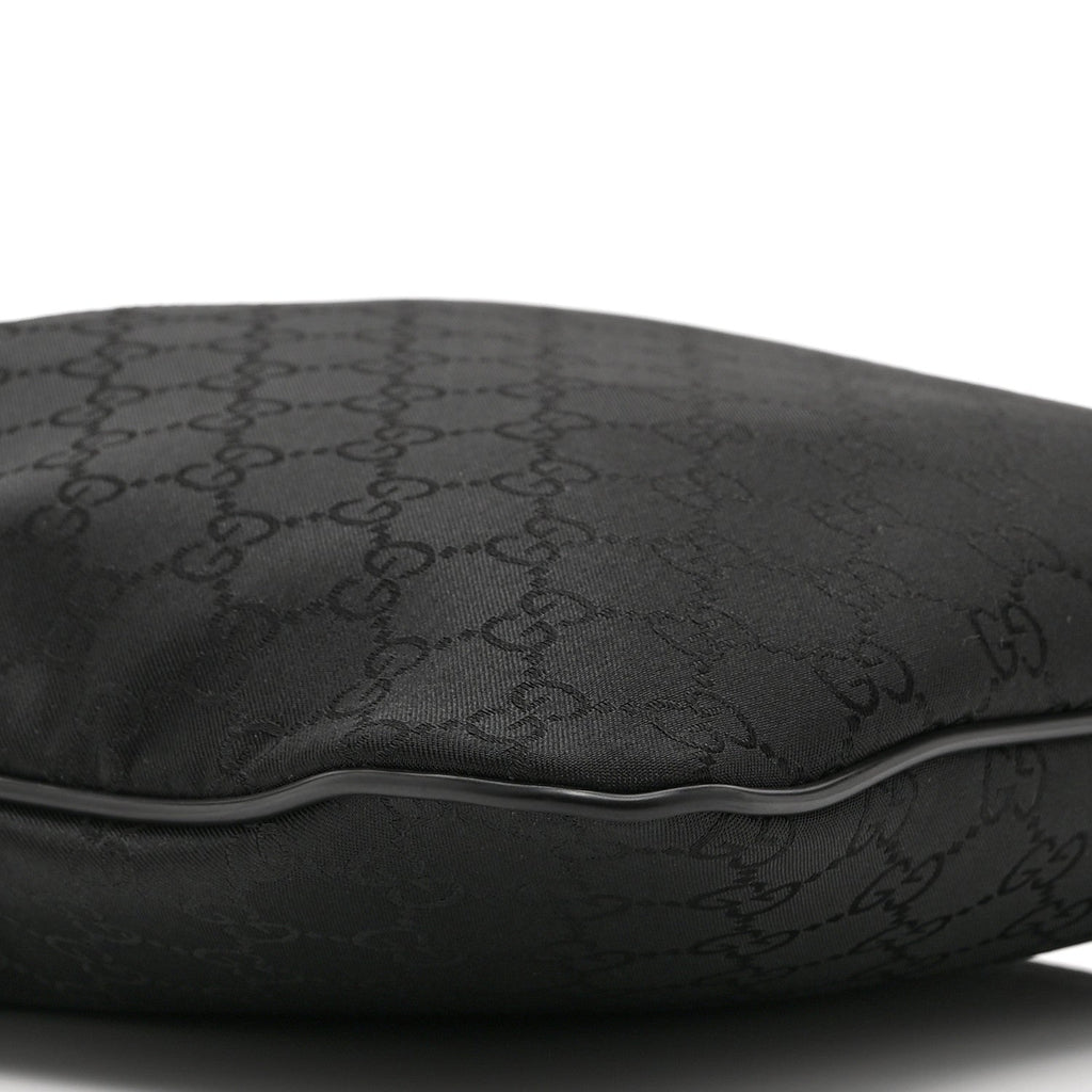 Nylon Monogram Medium Flat Messenger Bag Black