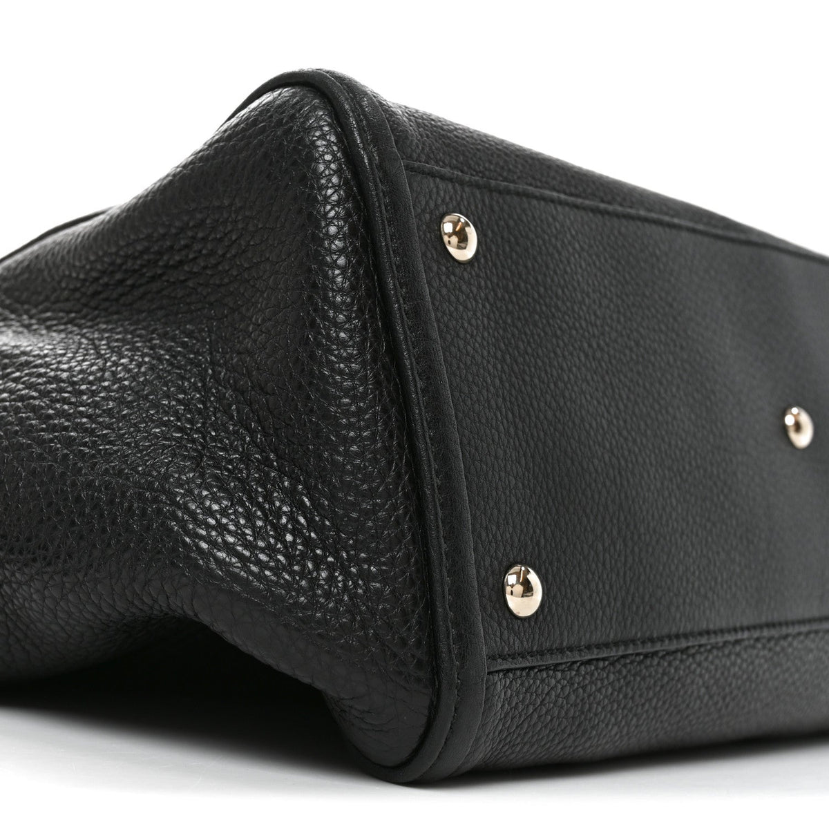 Pebbled Calfskin Medium Soho Shoulder Bag Black