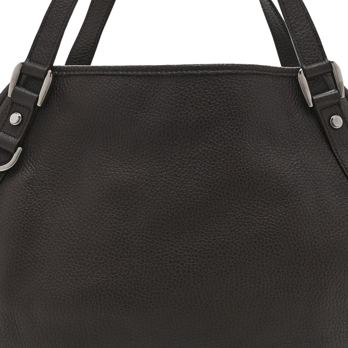 Calfskin Medium Abbey Shoulder Bag Dark Brown