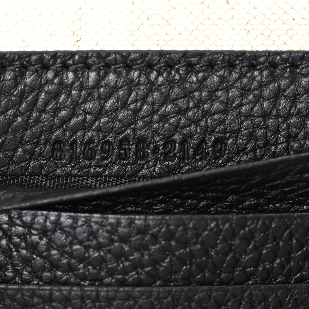 Piuma Calfskin Jumbo GG Embossed Super Mini Messenger Bag Black