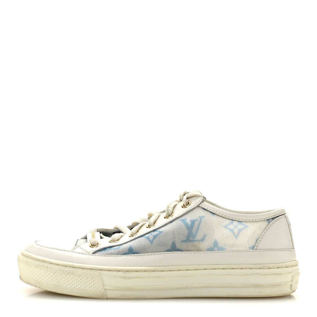 Technical Fabric Calfskin Monogram Stellar Sneakers 35  Blue