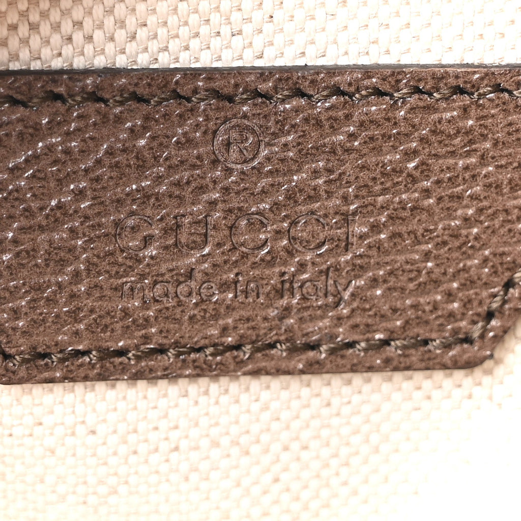 GG Supreme Monogram Equestrian Web Mini Ophidia Round Shoulder Bag Brown