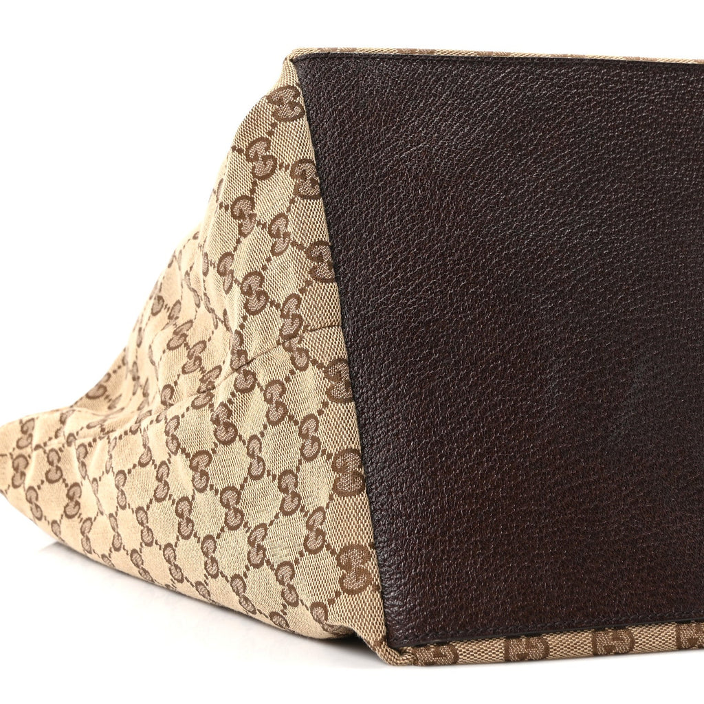 Monogram Large Web Handle Bucket Tote Dark Brown