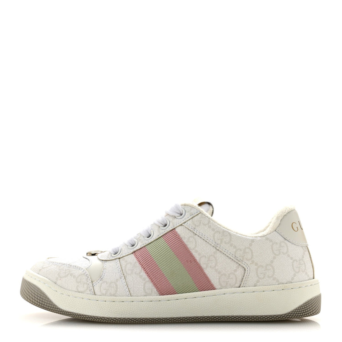 GG Monogram Web Screener Sneakers 35.5 White Grey Pink