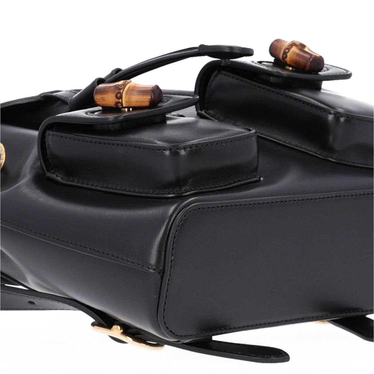 Calfskin Bamboo Backpack Black