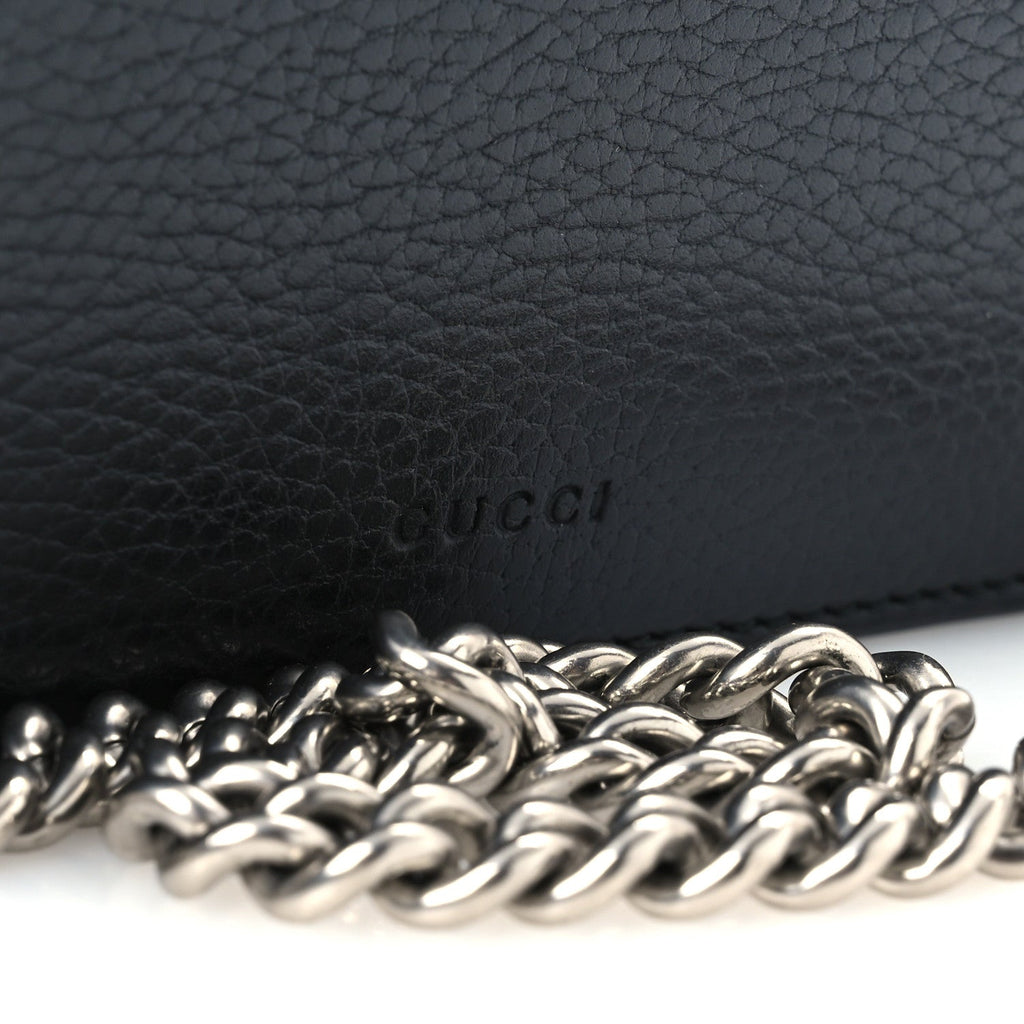 Pebbled Calfskin Small Dionysus Shoulder Bag Black