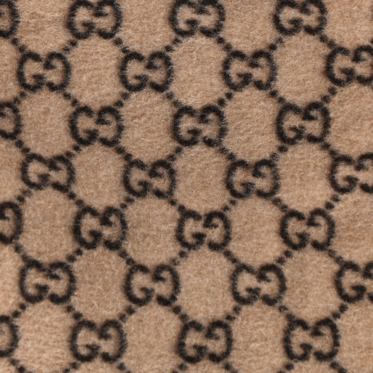 Covered Wool GG Monogram Large Tote Bag Beige Ebony