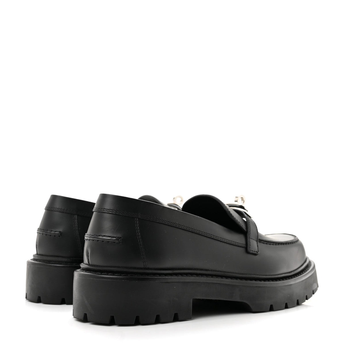Calfskin Womens Icone Loafers 37 Black