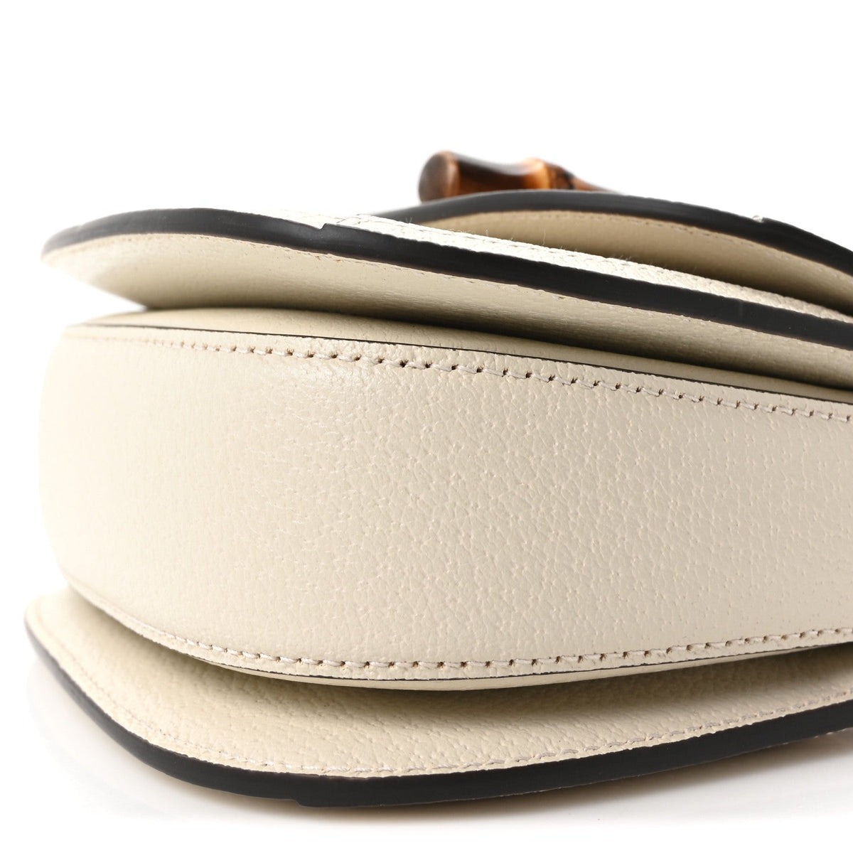 Monogram Jumbo GG Textured Dollar Calfskin Web Small Bamboo 1947 Top Handle Bag Off White