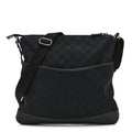 Monogram Calfskin Perforated Medium Flat Messenger Bag Black