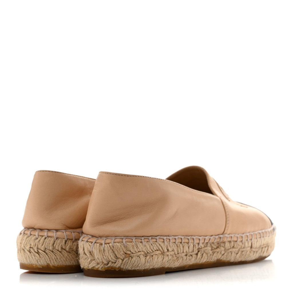 Lambskin CC Espadrilles 37 Beige Black