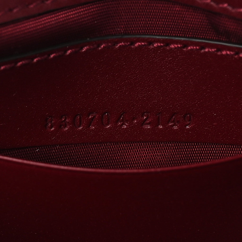 Shiny Calfskin Small Bamboo Night Bag Rosso Ancora