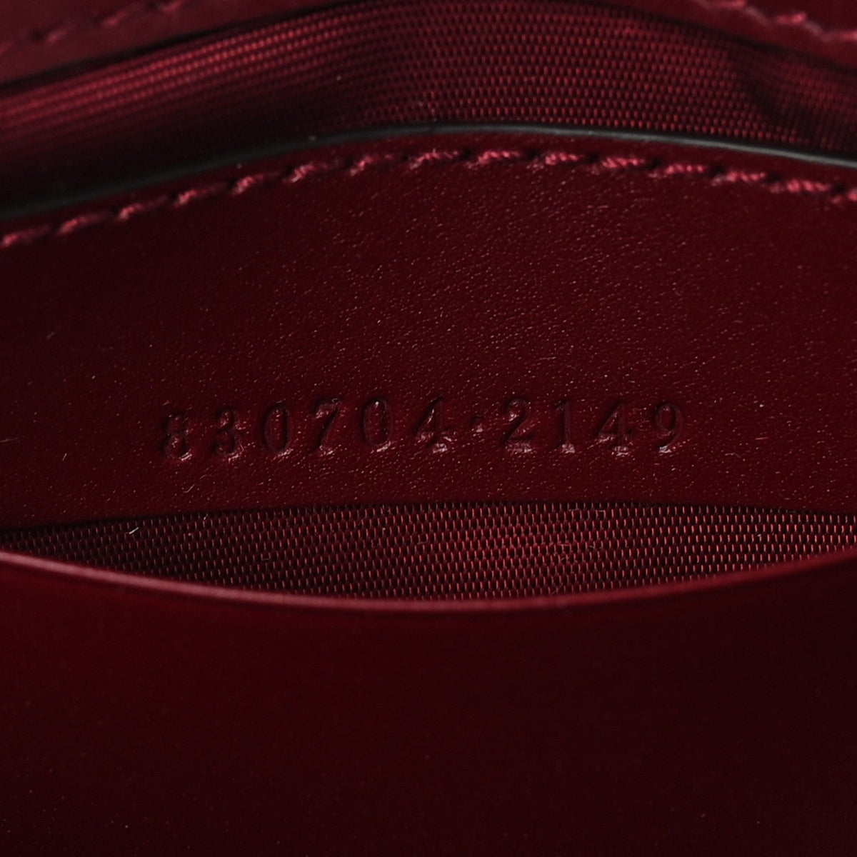 Shiny Calfskin Small Bamboo Night Bag Rosso Ancora