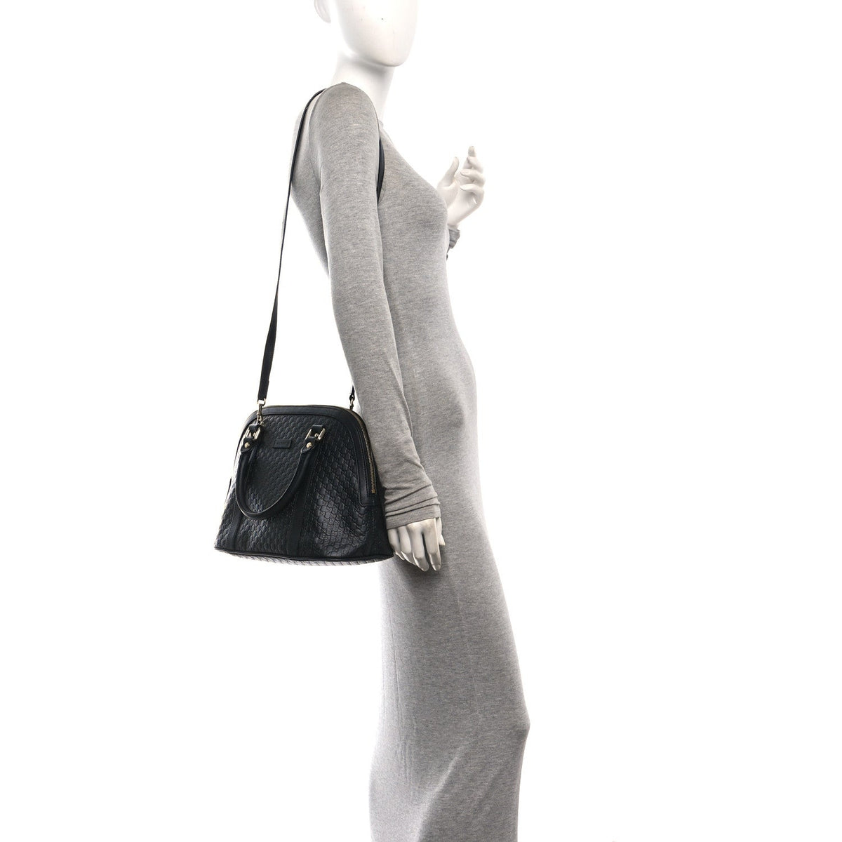 Microguccissima Medium Dome Bag Black