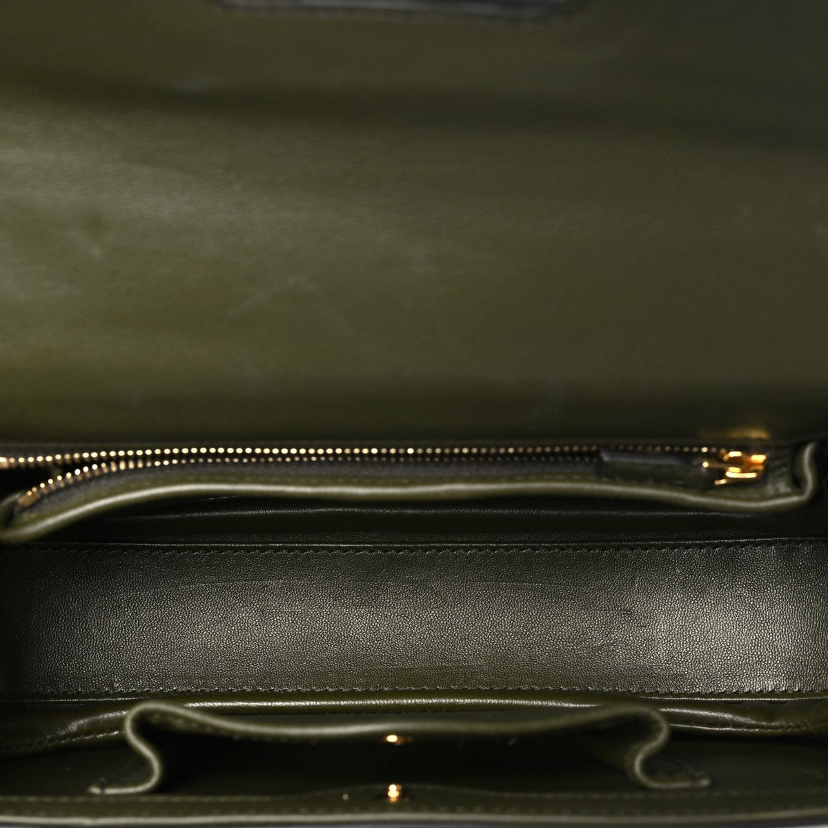 Shiny Polished Calfskin Medium Bamboo Luscious Green