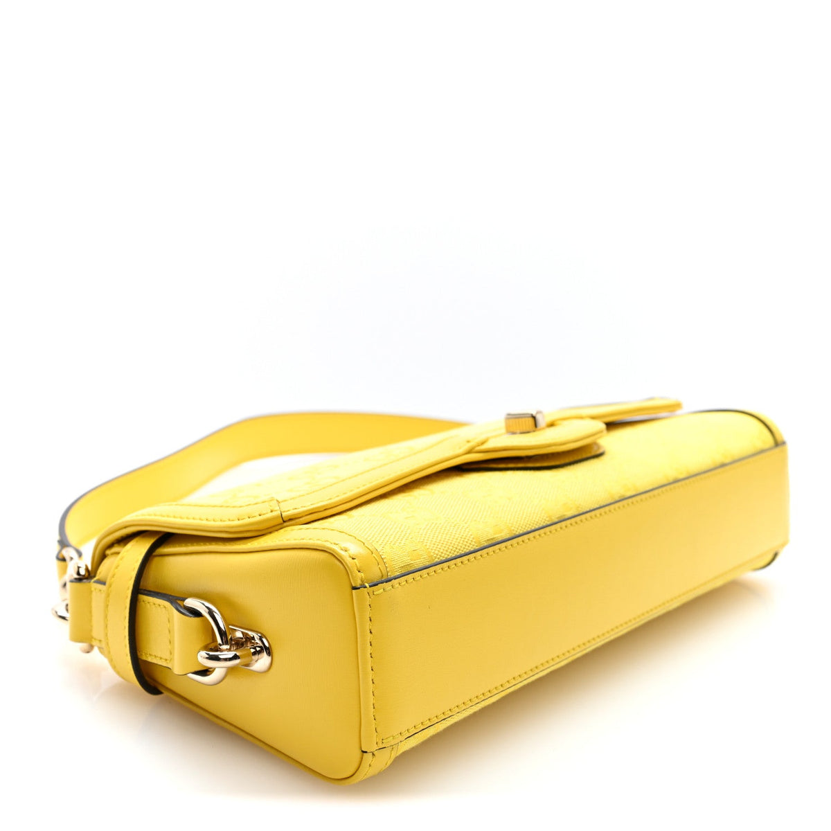 GG Monogram Textured Dollar Calfskin Small Luce Shoulder Bag Yellow Yellow