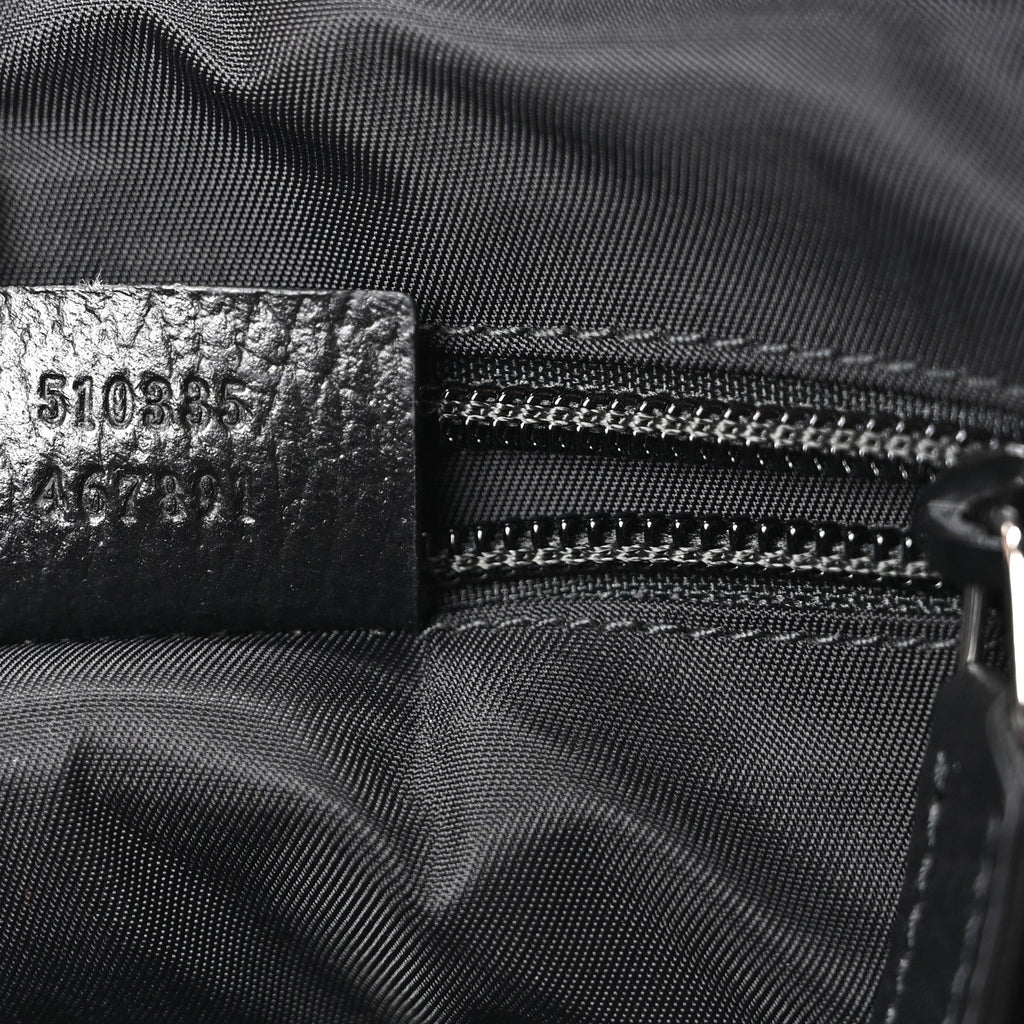 Nylon Monogram Double Buckle Flap Messenger Bag Black