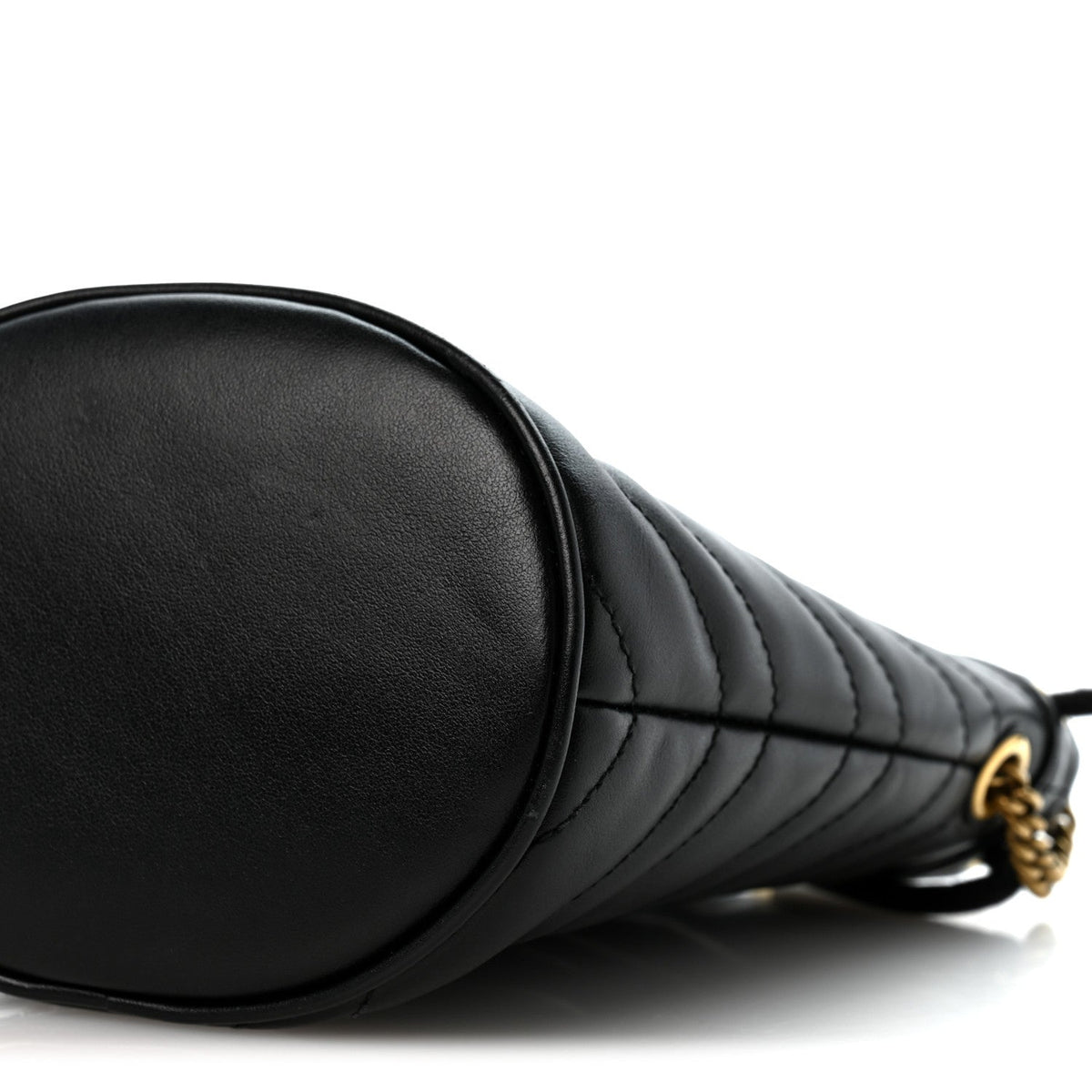Calfskin Matelasse Mini GG Marmont 2.0 Bucket Bag Black